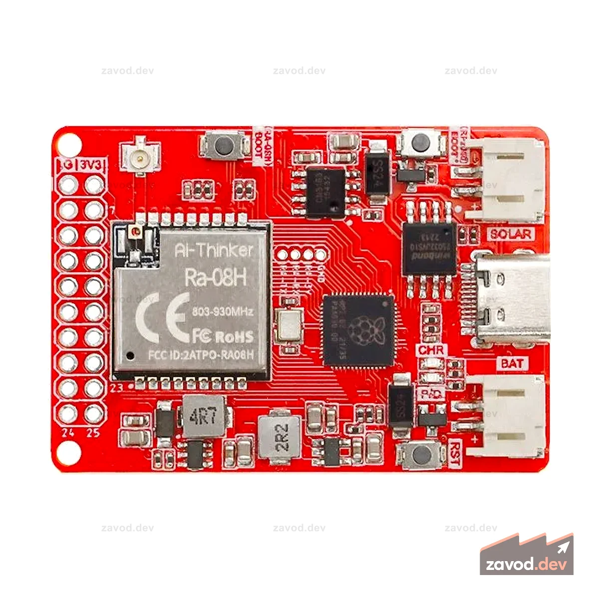 RA-08H Узловая плата LoRaWan с контроллером RP2040 для связи на большие расстояния (868 МГц/915 МГц)
Микроконтроллер