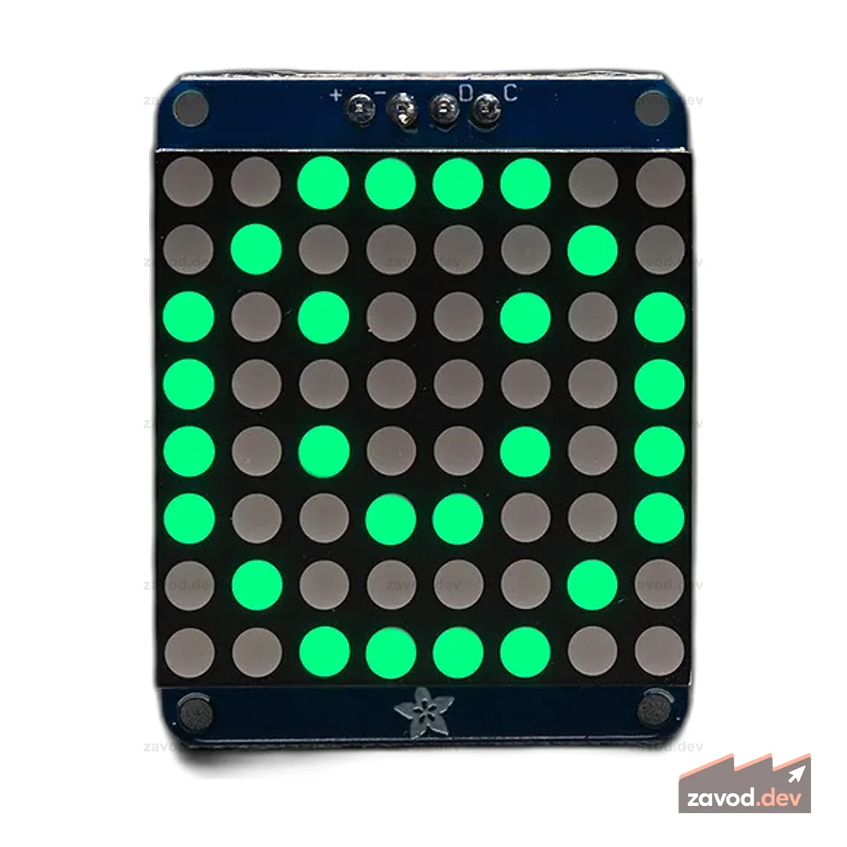 Adafruit Small 1,2" 8x8 светодиодная матрица с рюкзаком I2C - красный или зеленый