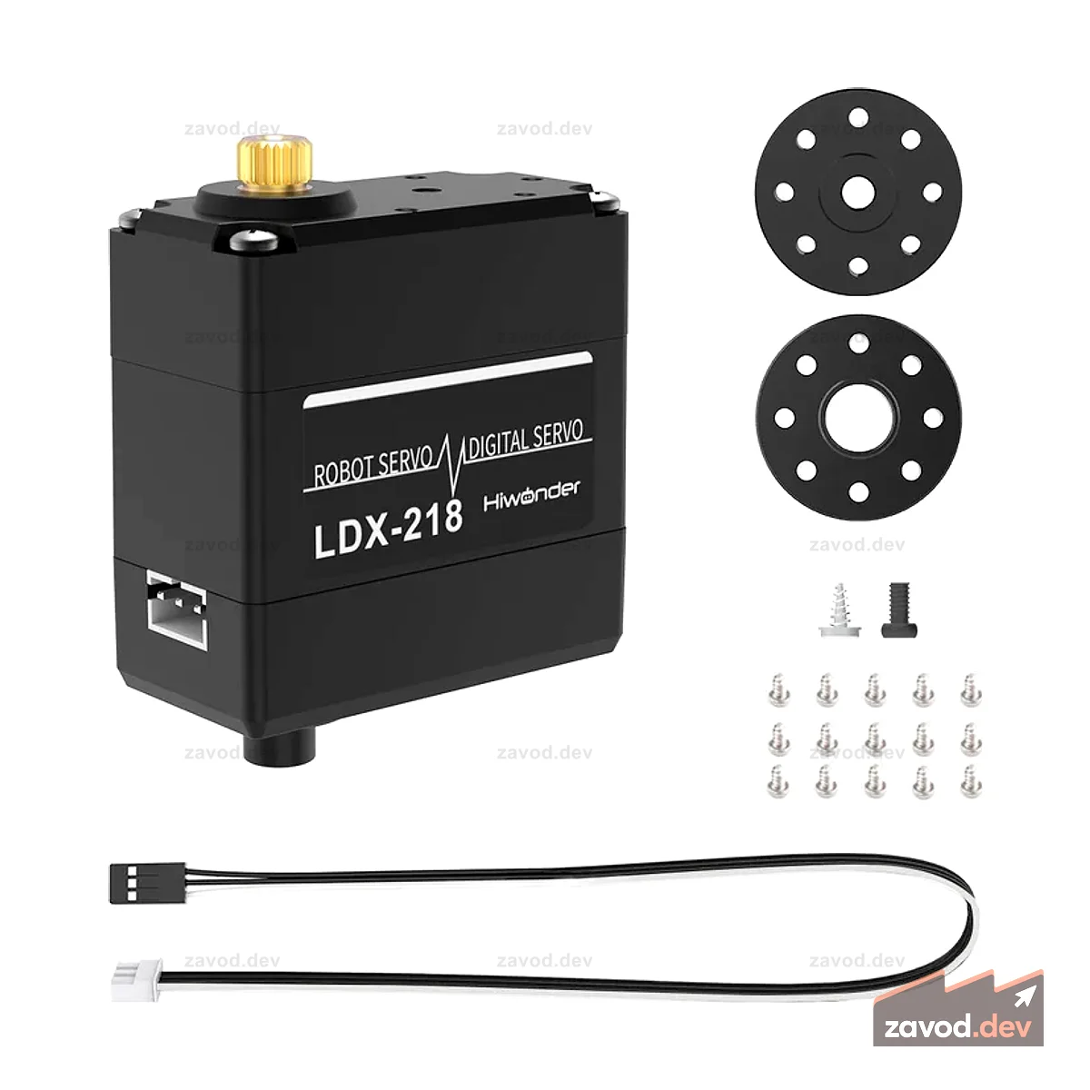 Hiwonder LDX-218 Цифровой сервопривод с цельнометаллическим механизмом и двойным шарикоподшипником для робота (угол управления 180)