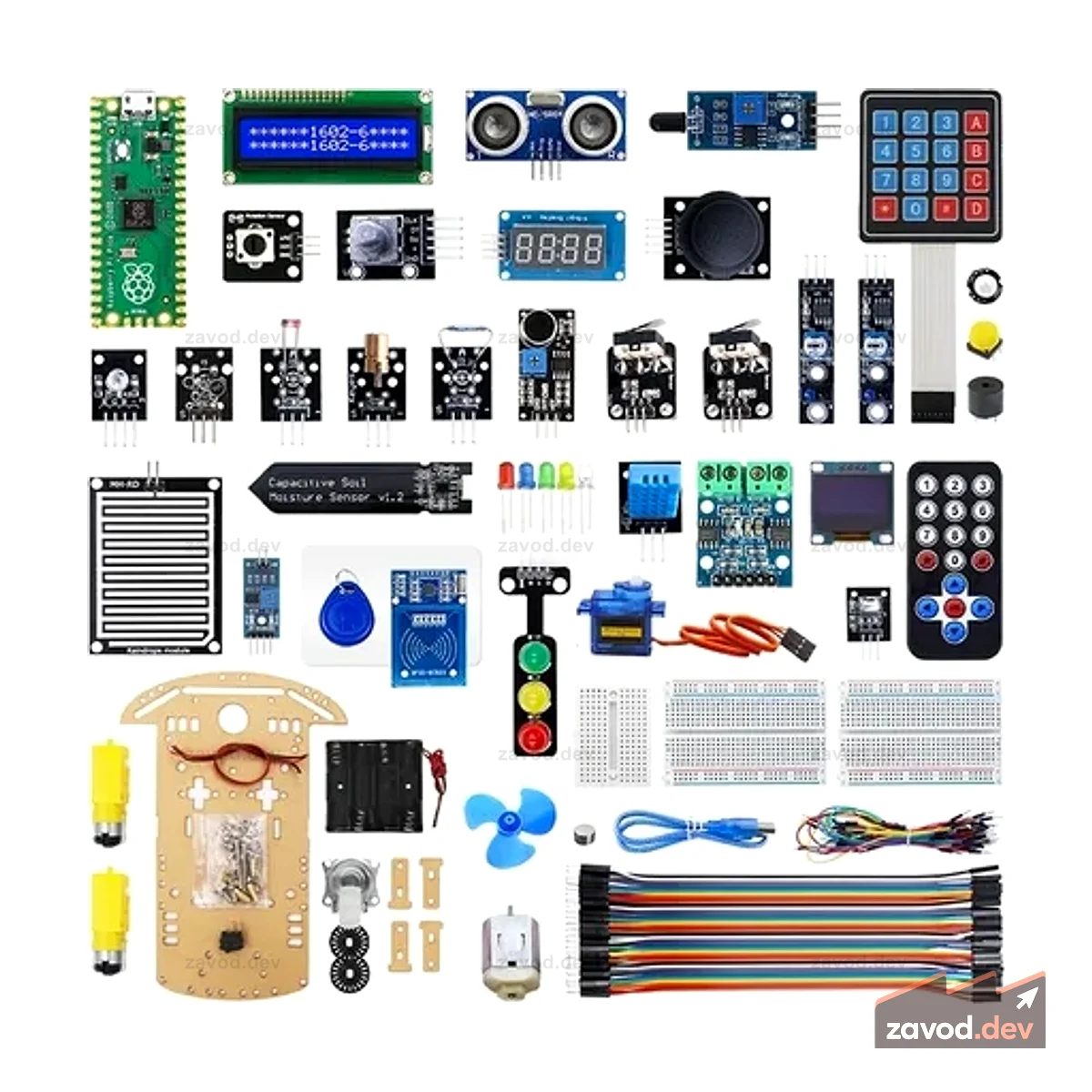 Расширенный комплект Elecrow Raspberry Pi Pico с 32 модулями и 32 уроками по проектам
