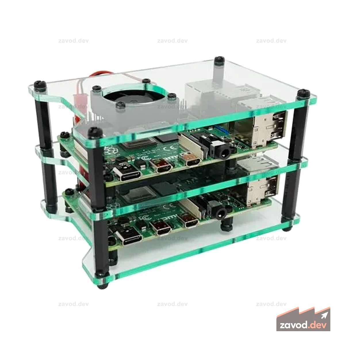 Кластерный корпус для Raspberry Pi с вентиляторами (Cluster Gehäuse für Raspberry Pi mit Lüftern)