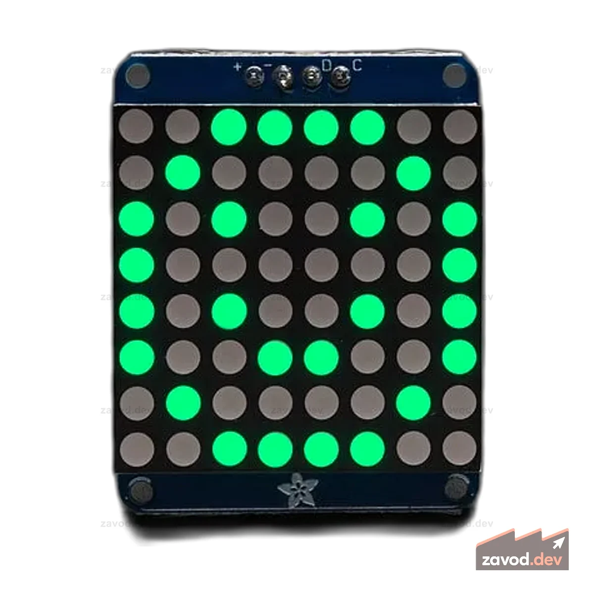 Adafruit Small 1,2" 8x8 светодиодная матрица с рюкзаком I2C - чистый зеленый
