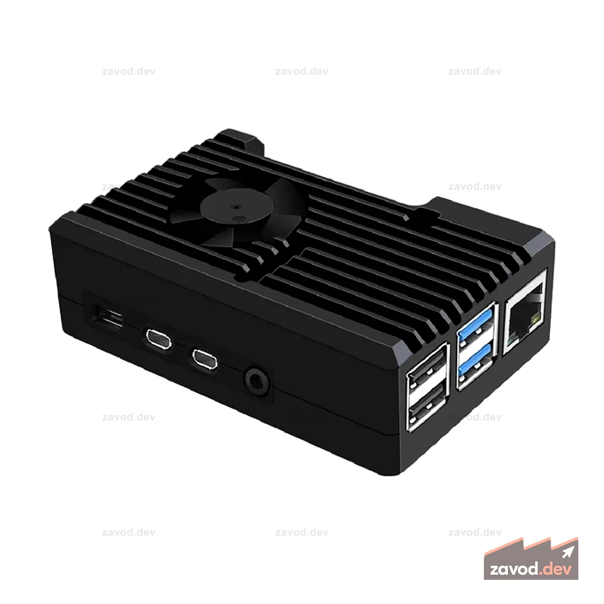 Алюминиевый корпус с вентилятором 3510 для Raspberry Pi 4
