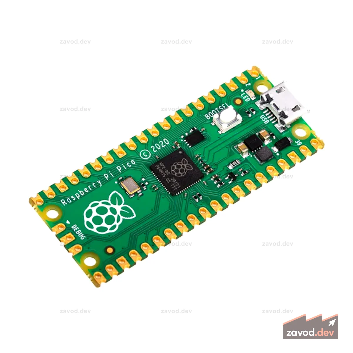 Raspberry Pi Pico - чип Raspberry Pi RP2040, удобный для начинающих микроконтроллер, небольшой и гибкий дизайн, низкое энергопотребление