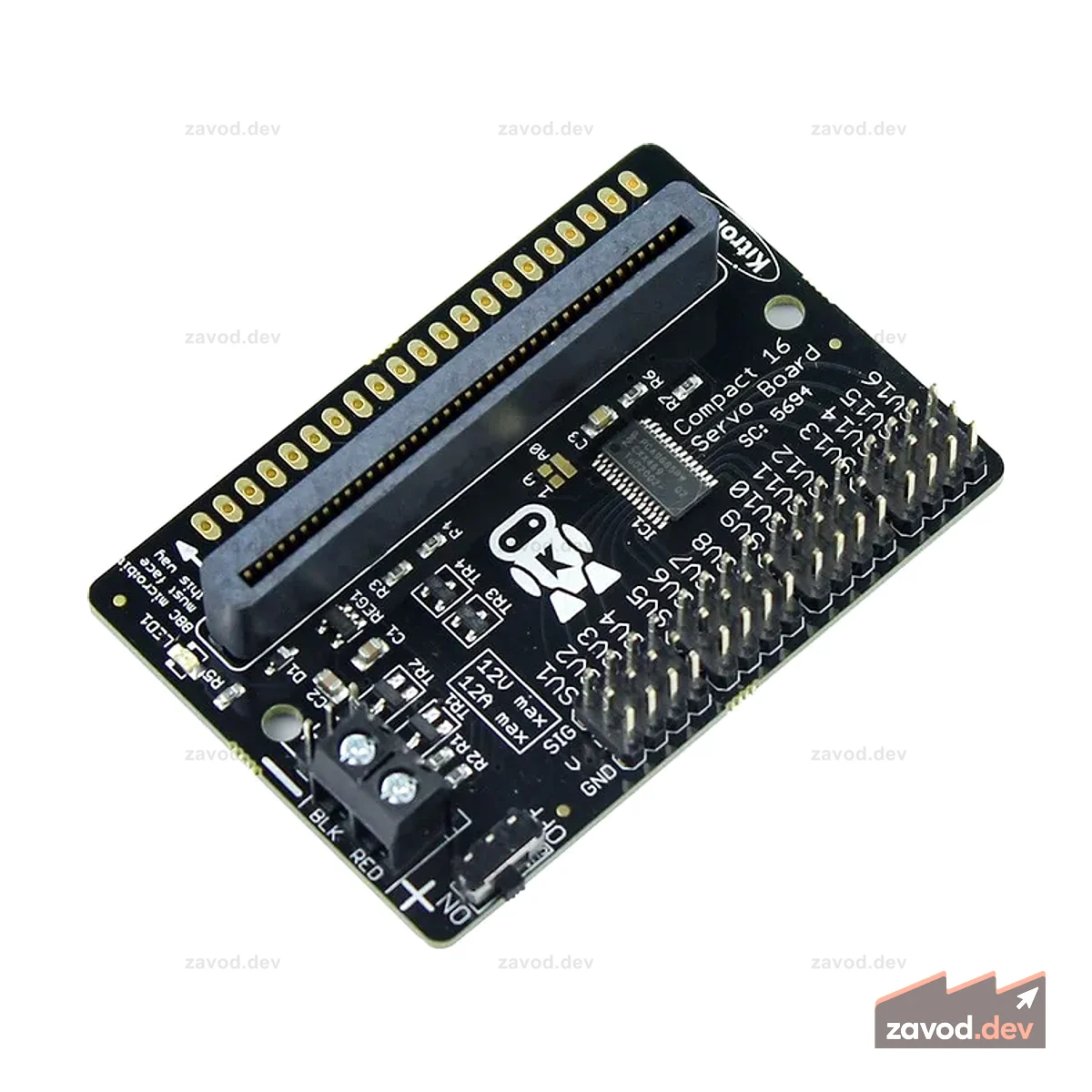 Плата сервопривода Kitronik Compact 16 для BBC micro:bit