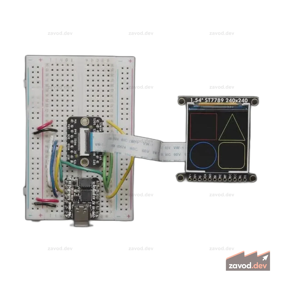 Adafruit 1,54 дюйма, 240 x 240, широкоугольный TFT ЖК-дисплей с поддержкой MicroSD