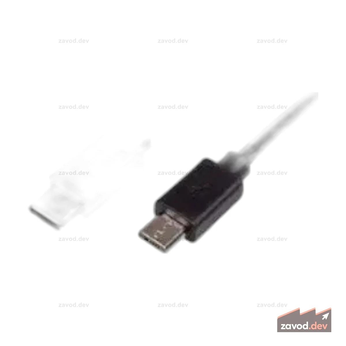 Штекер Type C к разъему Micro USB (30 см), черный