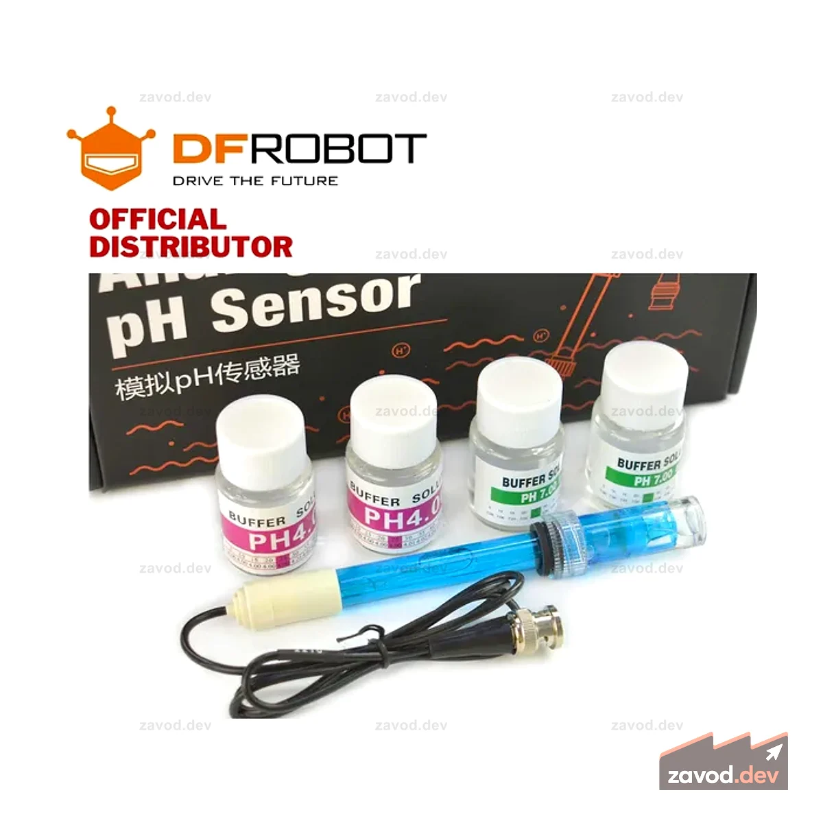 DFRobot Gravity: Аналоговый датчик/измеритель pH, комплект V2 | СЕН0161-В2