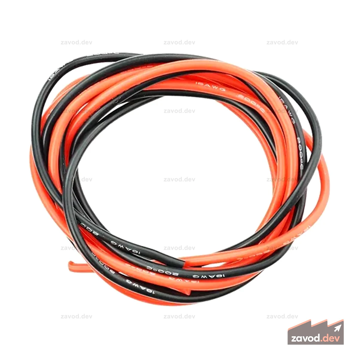Высокотемпературный силиконовый провод (18AWG 0,75 мм², красный и черный, 1 м)