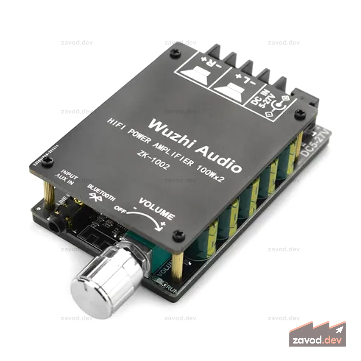Модуль цифрового усилителя Bluetooth HIFI (100 Вт x2, Bluetooth 5.0, AUX)