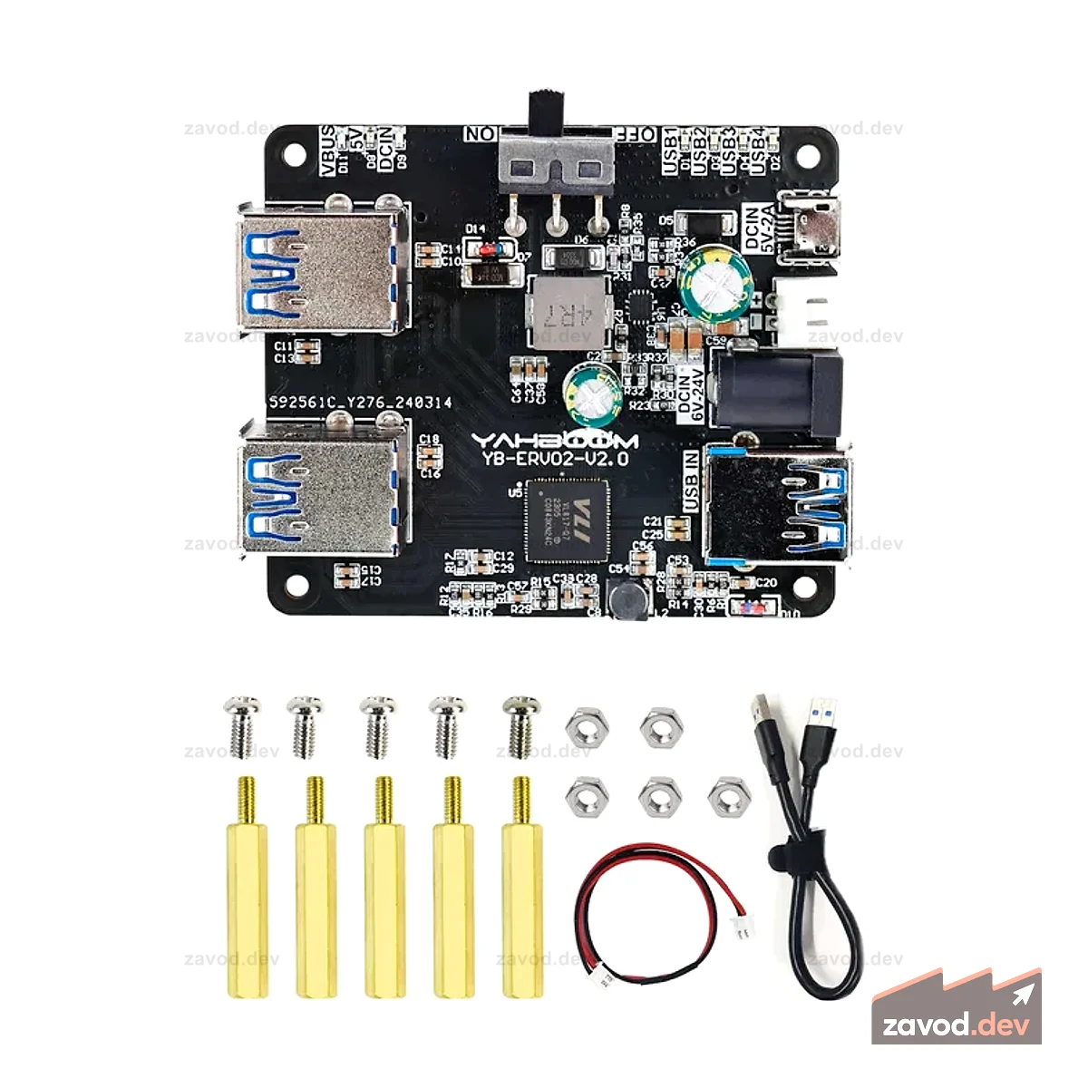 Плата расширения концентратора USB3.0 (от 1 до 4) для серии Raspberry Pi 5/4B/Jetson/RDK