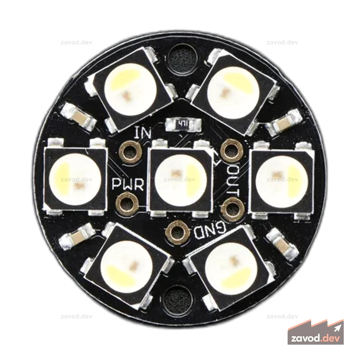 NeoPixel Jewel — светодиод RGBW 7 x 5050 со встроенными драйверами — натуральный белый — ~4500K