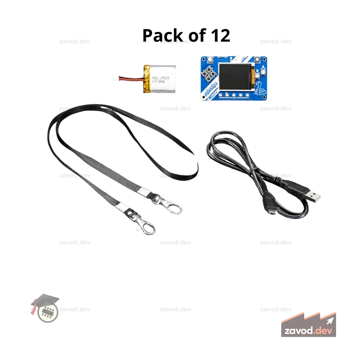 Стартовый набор Adafruit PyBadge (упаковка из 12 шт.)