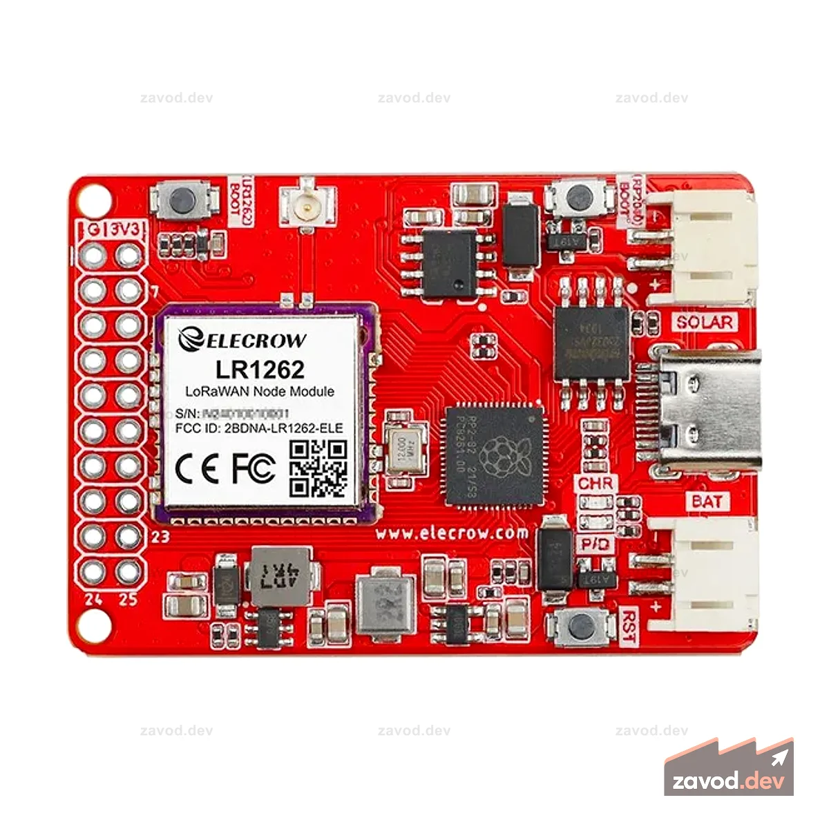 Узловая плата LR1262 Узловой модуль LoRaWan для связи на большие расстояния (868 МГц/915 МГц)