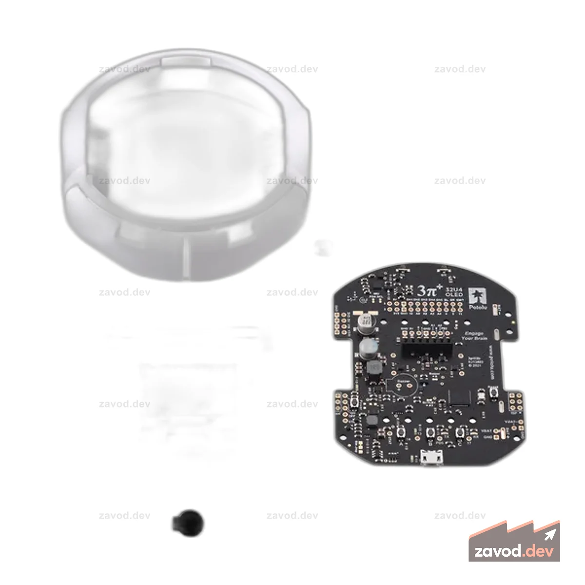 Комплект робота 3pi+ 32U4 OLED с двигателями низкого давления 75:1 (комплект Turtle Edition)