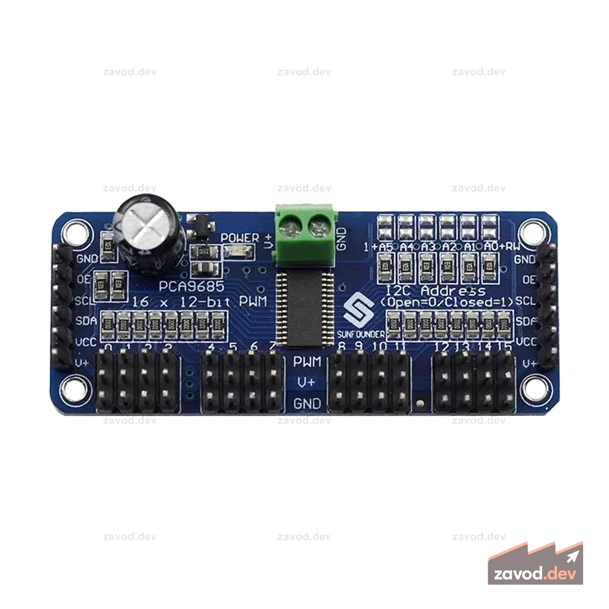 PCA9685 16-канальный 12-битный сервопривод с ШИМ