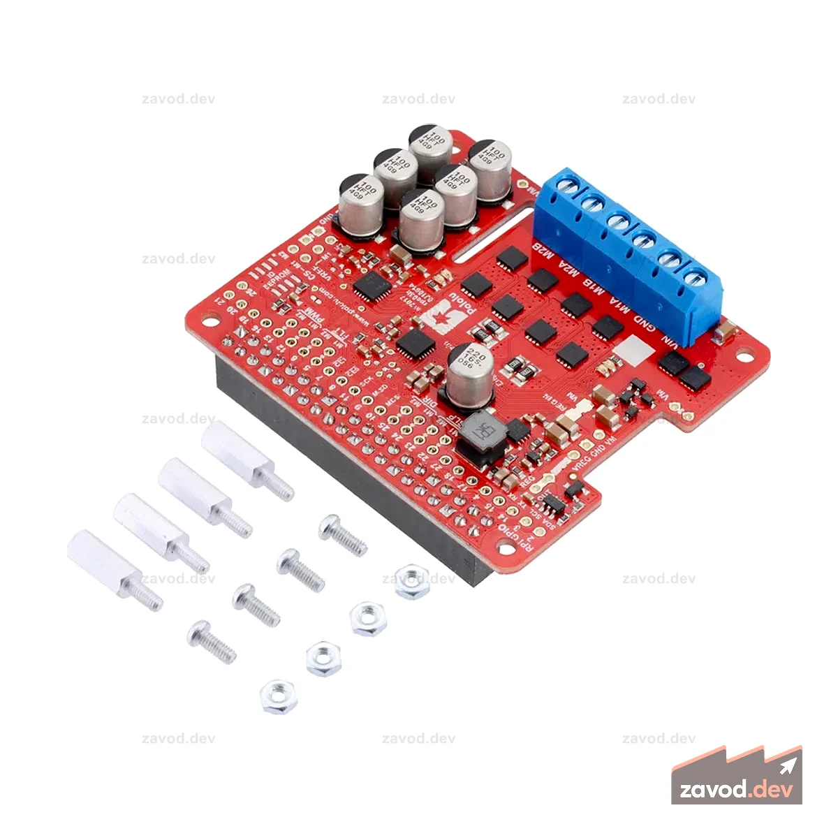 Pololu Dual G2 Мощный драйвер двигателя 24v14 для Raspberry Pi (в сборе)