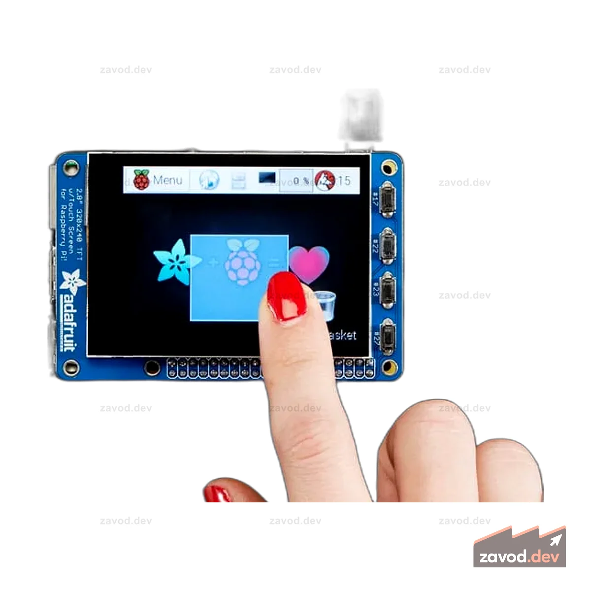 Adafruit PiTFT Plus 320x240 2,8" TFT + емкостный сенсорный экран