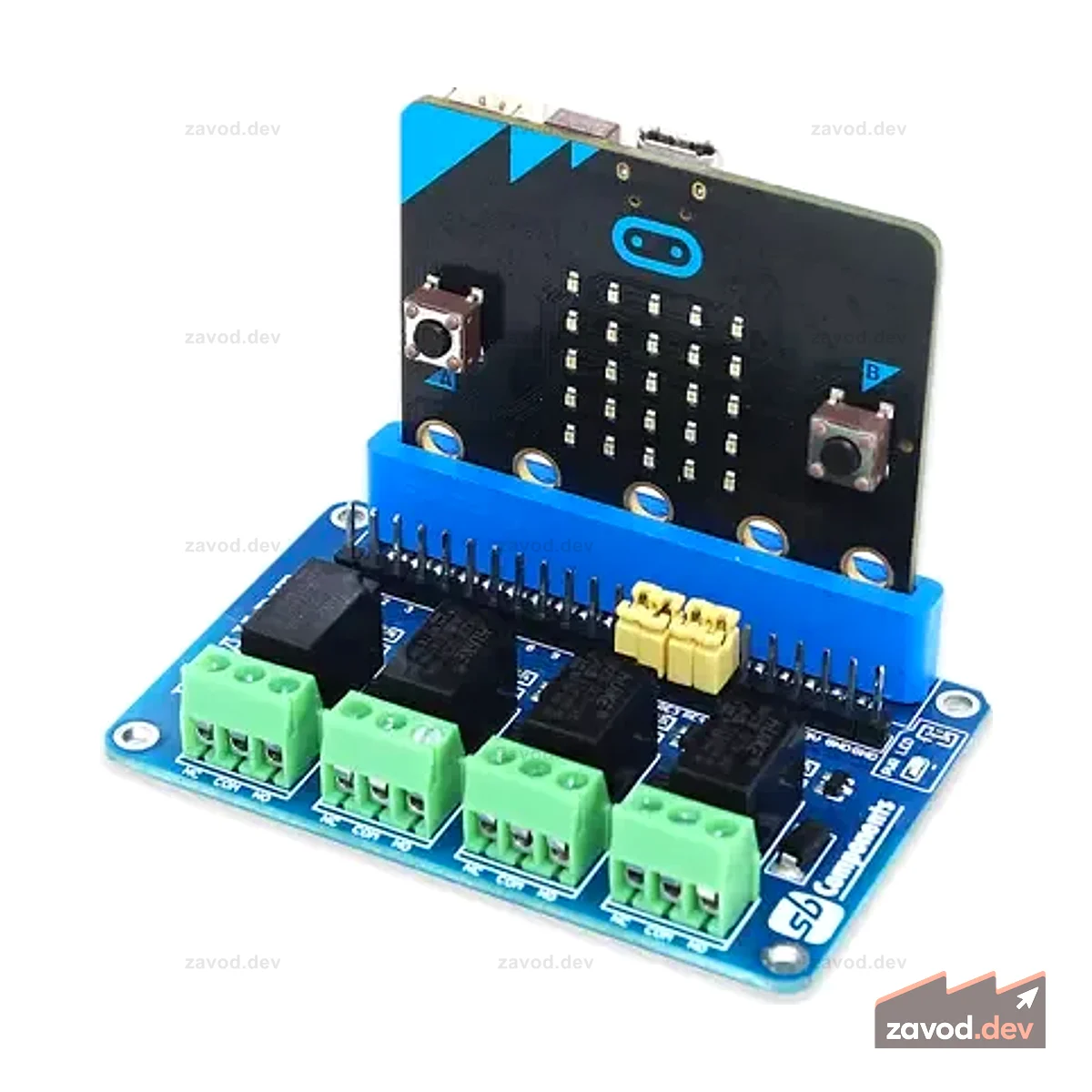 Релейный бит — 4-канальная релейная плата 3 В для micro:bit