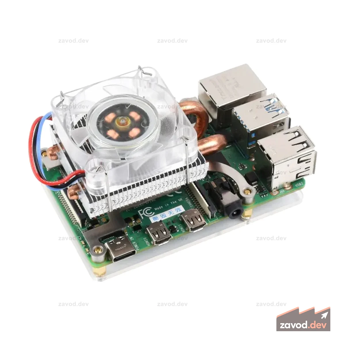 Низкопрофильный охлаждающий вентилятор ICE Tower для Raspberry Pi 4B/3B+/3B, сверхвысокое рассеивание тепла