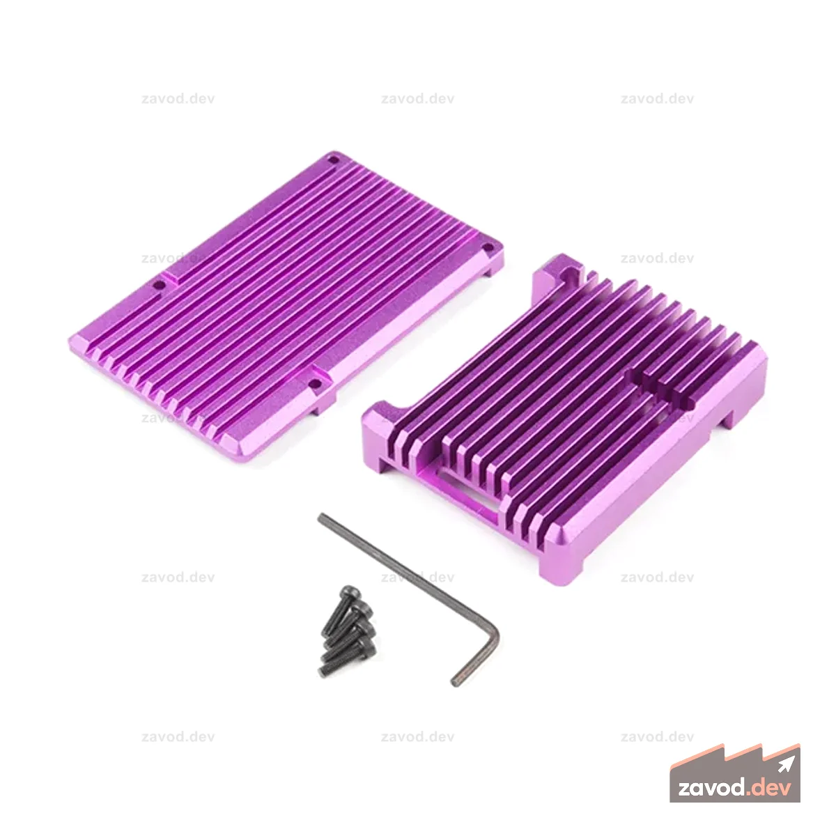 Алюминиевый корпус с радиатором для Raspberry Pi 4 — фиолетовый