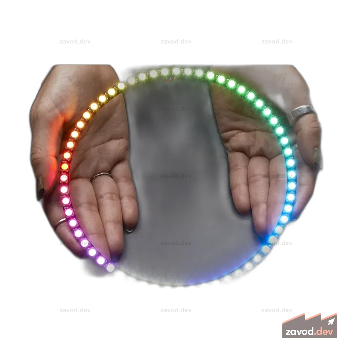 NeoPixel 1/4 60 Ring — светодиод 5050 RGBW со встроенными драйверами [холодный белый — ~6000K]
