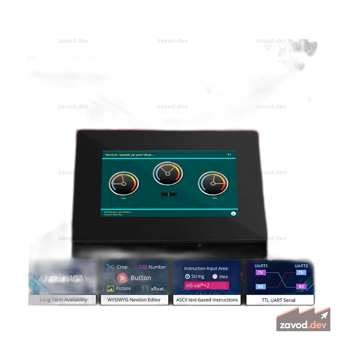Nextion NX4827P043-011C-Y 4,3-дюймовый сенсорный дисплей HMI (IPS) Kapazitiver Touch с Gehäuse