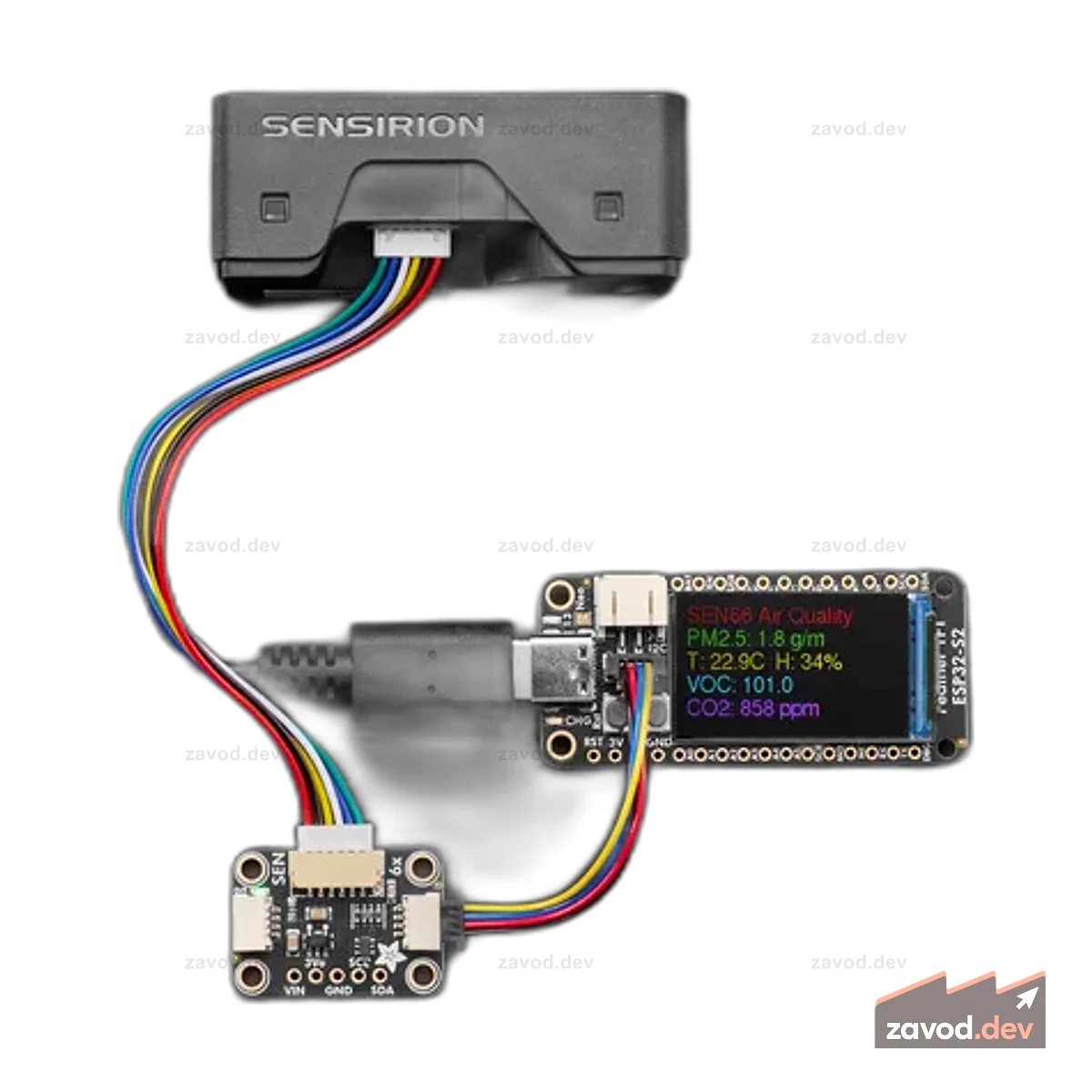 Adafruit SEN6x Breakout для Sensirion SEN66 - STEMMA QT / Qwiic