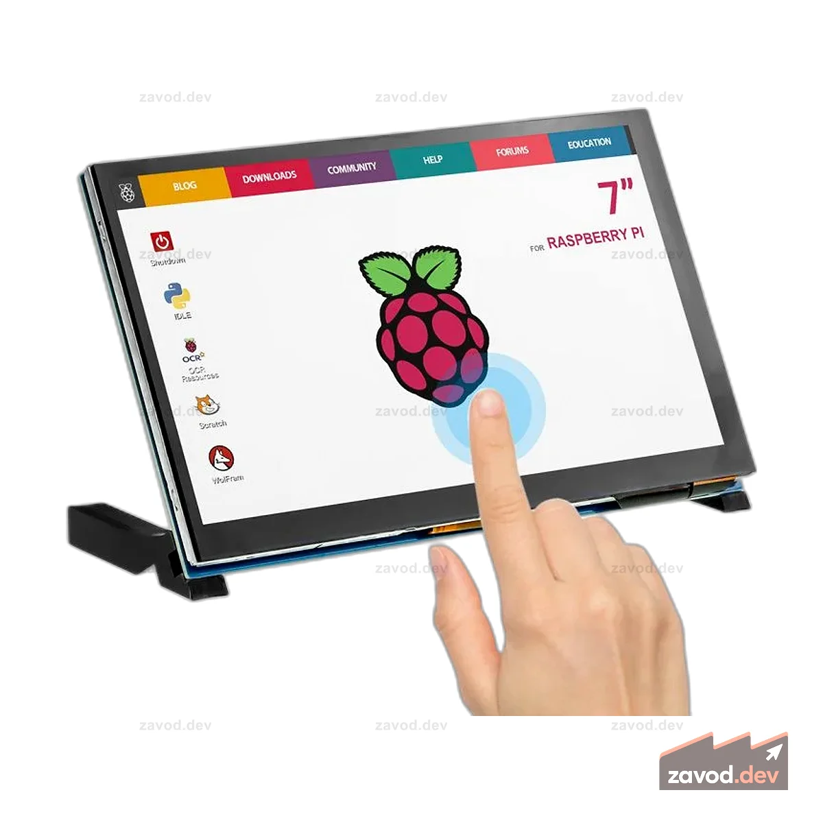 7-дюймовый сенсорный экран DSI 800*480 с кронштейном, совместимый с Raspberry Pi