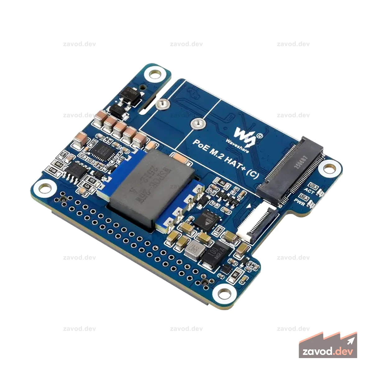 Адаптер Raspberry Pi 5 PCIe — M.2 с PoE (C) — поддержка NVMe