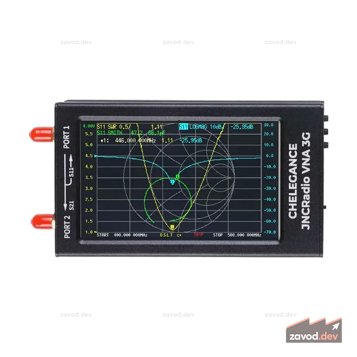 Chelegance JNCRadio VNA 4,3-дюймовый векторный анализатор цепей 3 ГГц - короткие волны HF VHF UHF 50 кГц-3 ГГц, скорость развертки 400 точек/с, корпус из алюминиевого сплава и ЖК-экран IPS