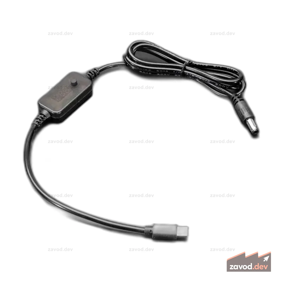Кабель USB C PD до 2,1 мм с кнопкой выбора напряжения
