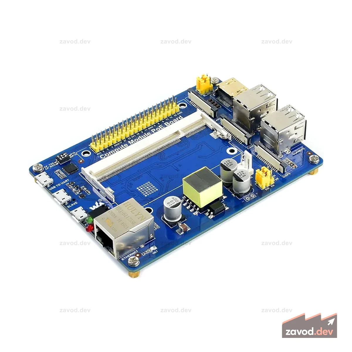 Плата ввода-вывода вычислительного модуля Raspberry Pi с функцией PoE, для Raspberry Pi CM3/CM3L/CM3+/CM3+L
Плата ввода-вывода вычислительного модуля