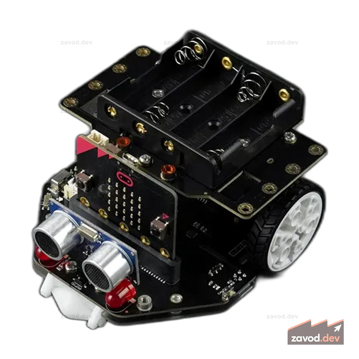 micro:Maqueen Plus V2 (никель-металл-гидридная аккумуляторная батарея) — усовершенствованный обучающий робот STEM для micro:bit
