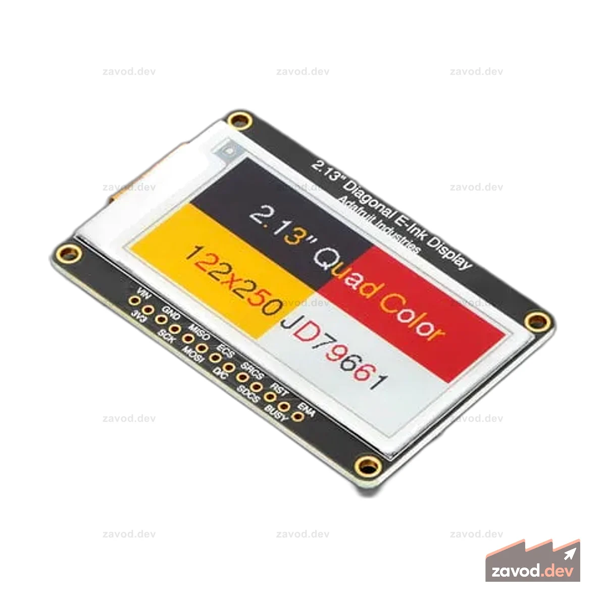 Adafruit 2,13 дюйма, 250 x 122, четырехцветный дисплей на электронных чернилах/бумаге с SRAM