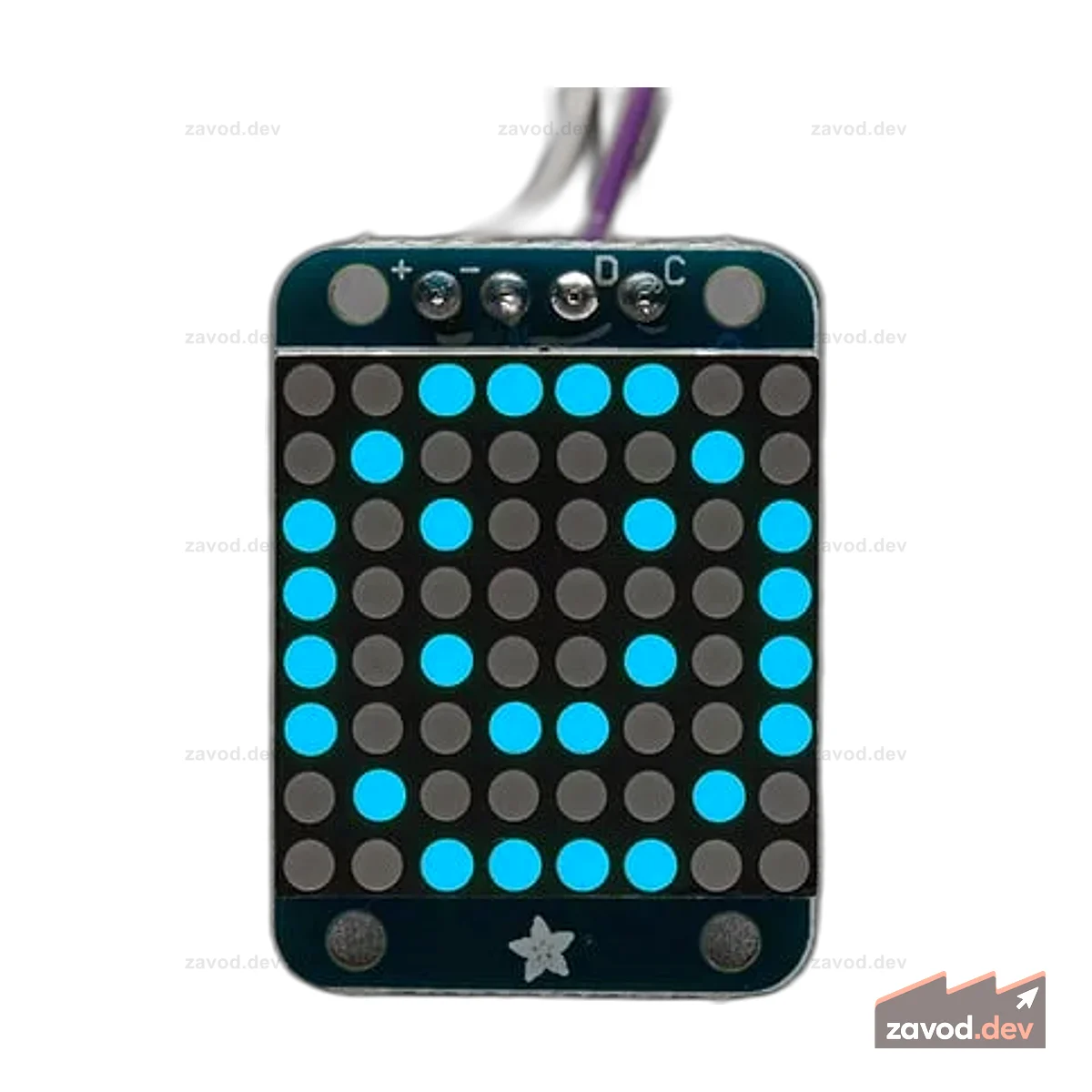 Светодиодная матрица Adafruit Mini 8x8 с рюкзаком I2C - синий