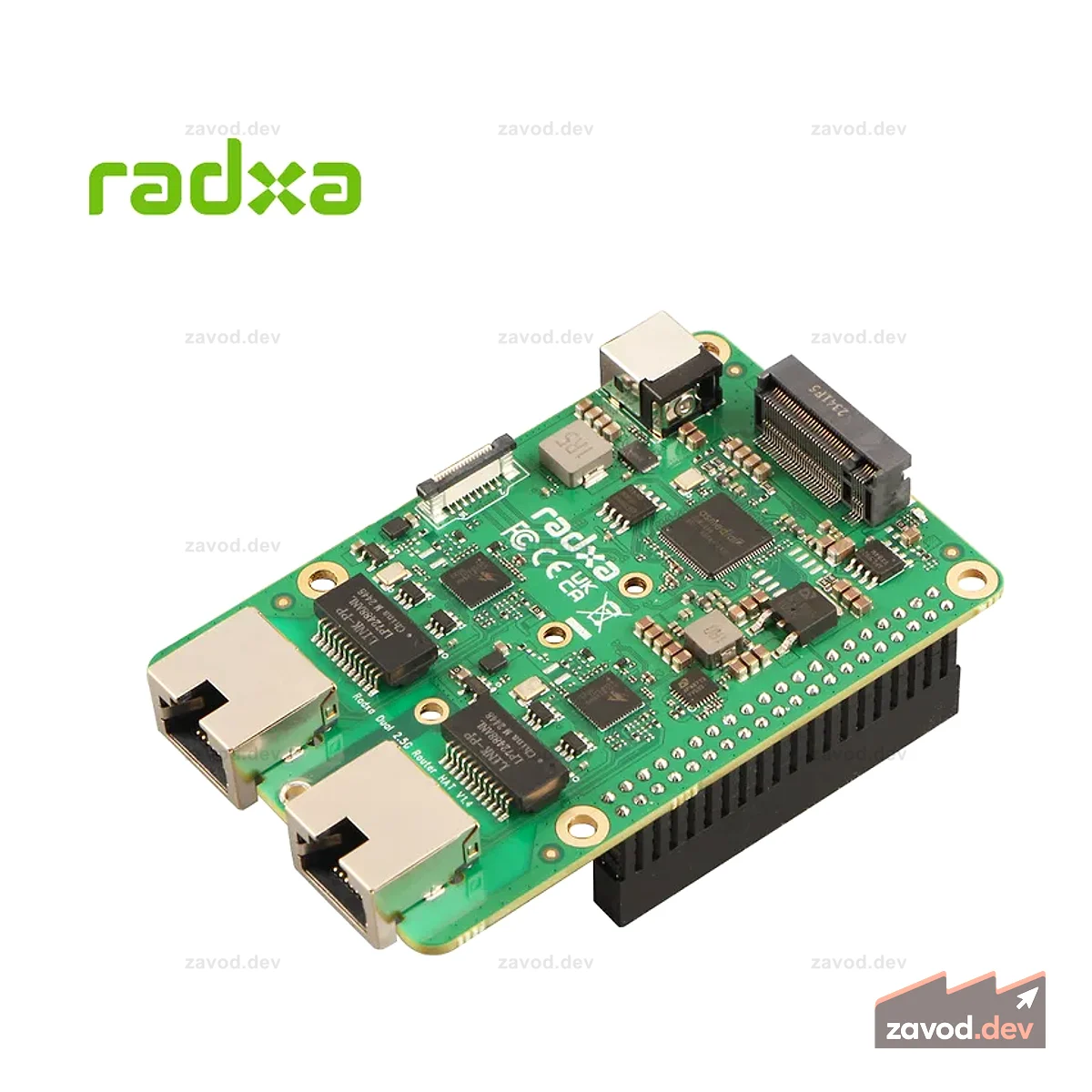 Шляпка маршрутизатора Radxa Dual 2.5G, два порта Ethernet 2.5G, твердотельный накопитель NVMe, PCIe FPC, предназначен для Radxa SBC и Raspberry Pi 5
