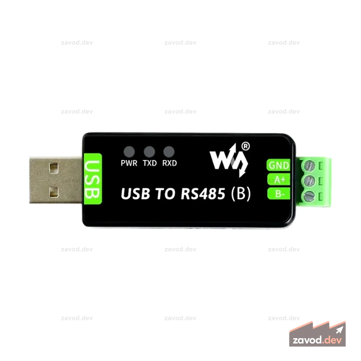 Waveshare Промышленный двунаправленный преобразователь USB-RS485 со встроенным оригинальным CH343G