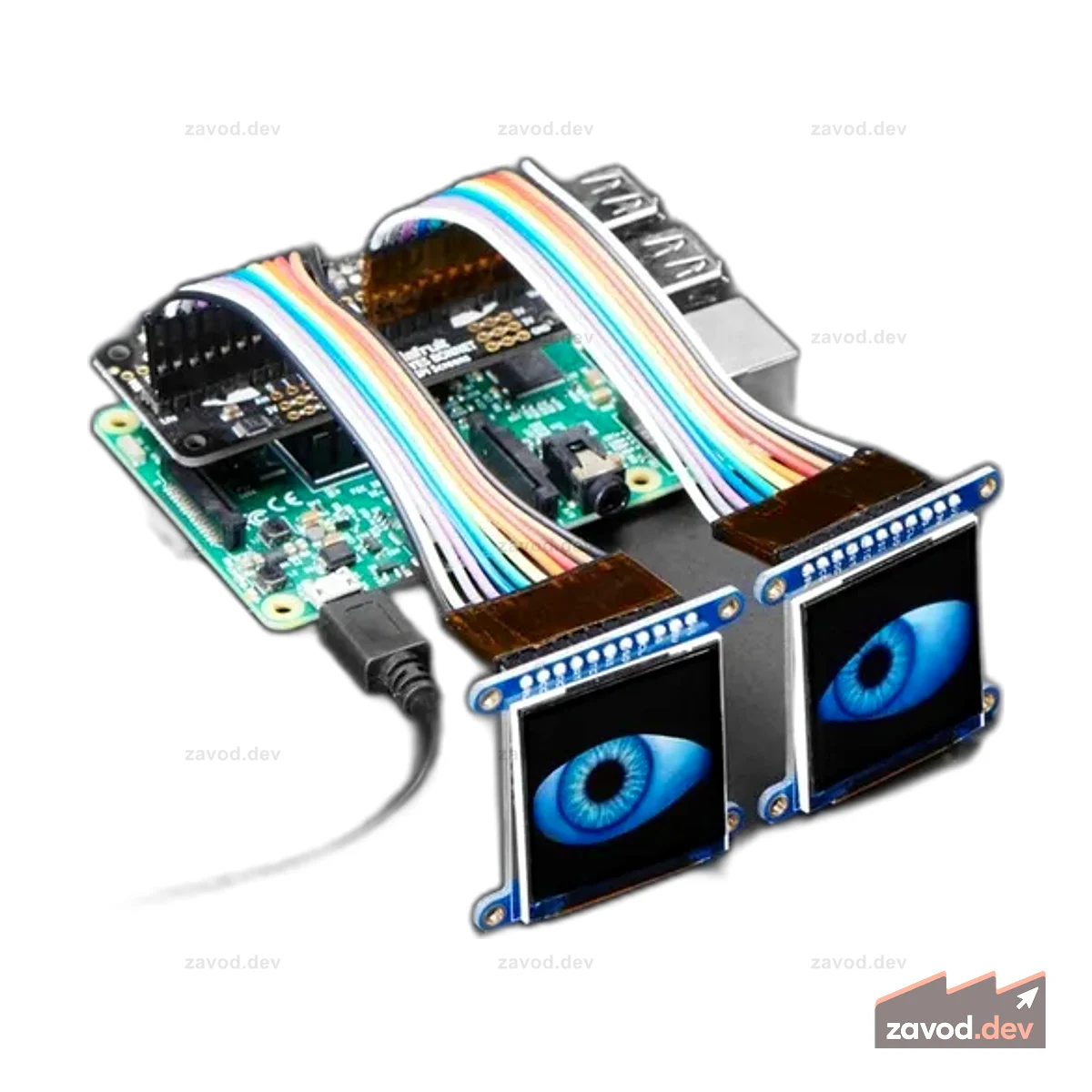 Чепчик с анимированными глазами Adafruit для пакета Raspberry Pi — Pi не входит в комплект