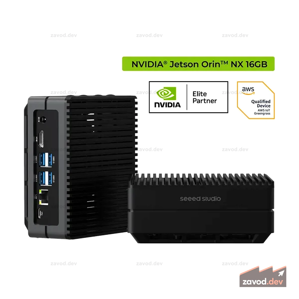 reComputer J4012 (без адаптера питания) — компьютер Edge AI с NVIDIA® Jetson™ Orin™ NX 16 ГБ, суперрежим НЕ поддерживается)