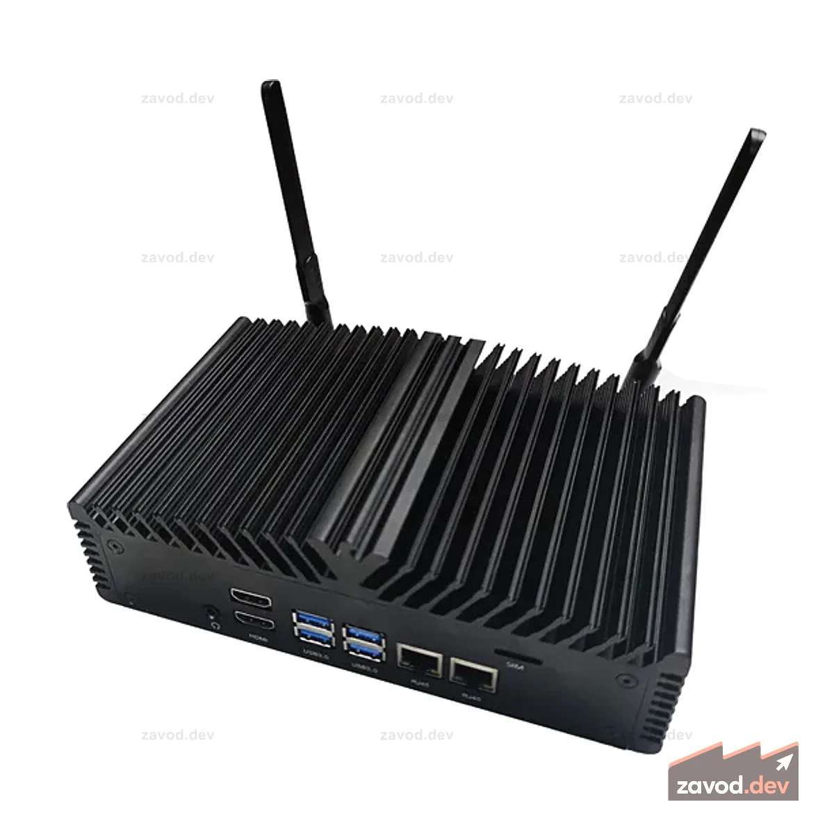 A205E с модулем Jetson Xavier NX 8 ГБ, твердотельным накопителем 128 ГБ, 2xHDMI, 2xGbE. 4xUSB 3, RS232, RS485, WiFi/BLE, алюминиевый корпус, предустановленный JetPack 5.0.2