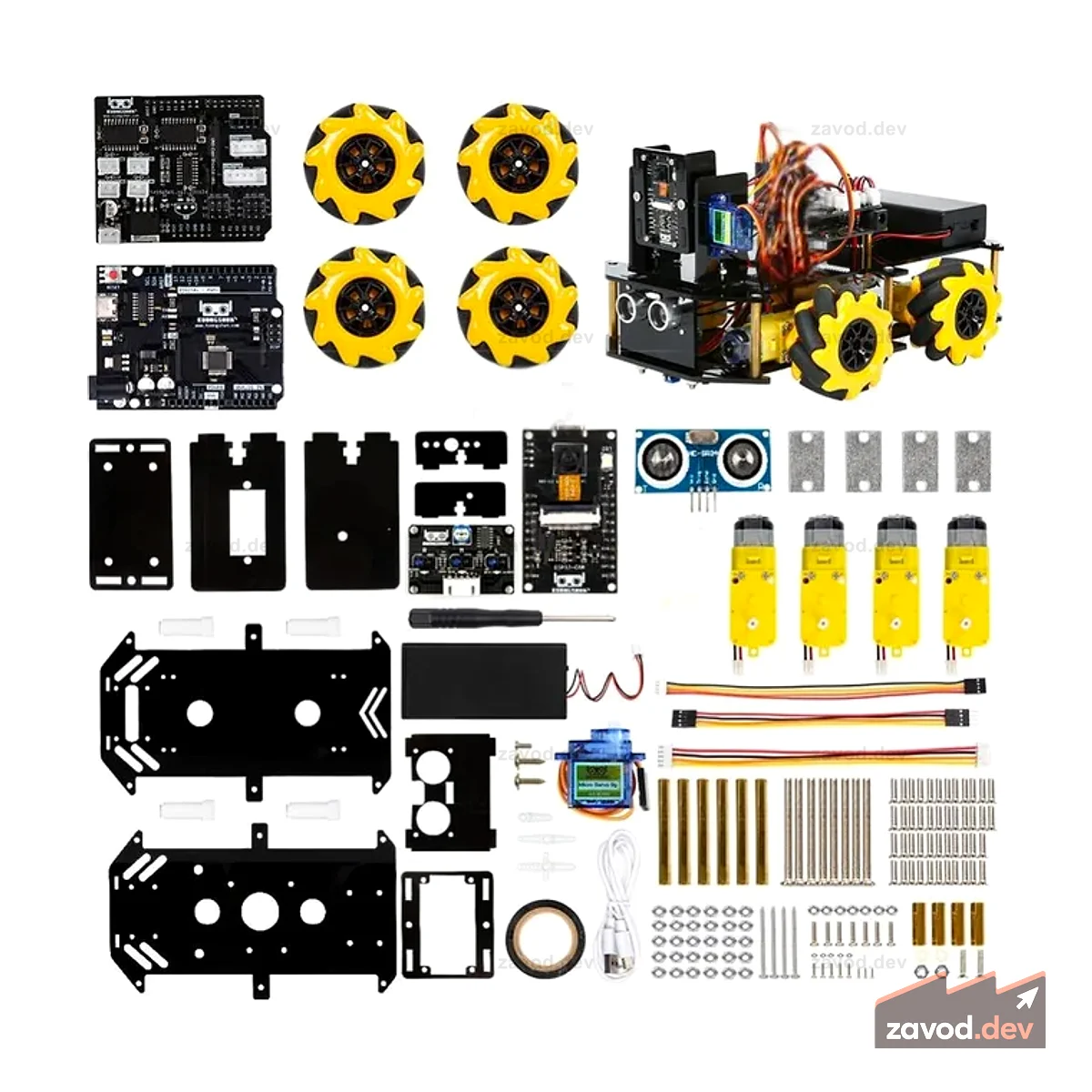 Автомобильный комплект умного робота Makerlab ESP32 CAM Mecanum