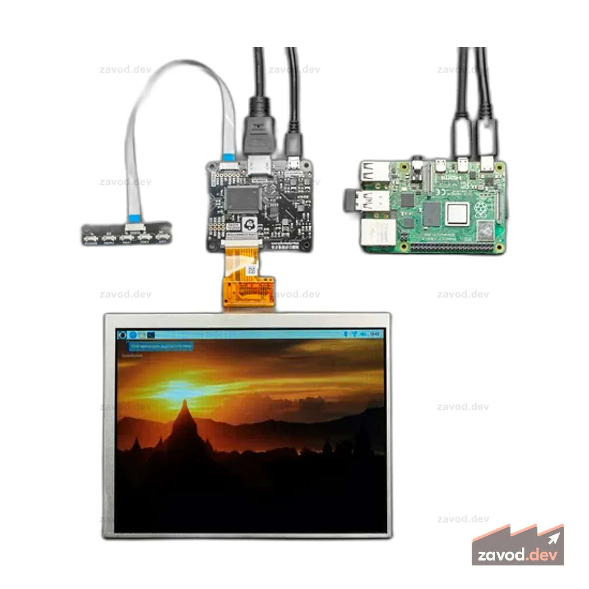 Комплект ЖК-экрана Pimoroni HDMI 8 дюймов IPS — 1024x768