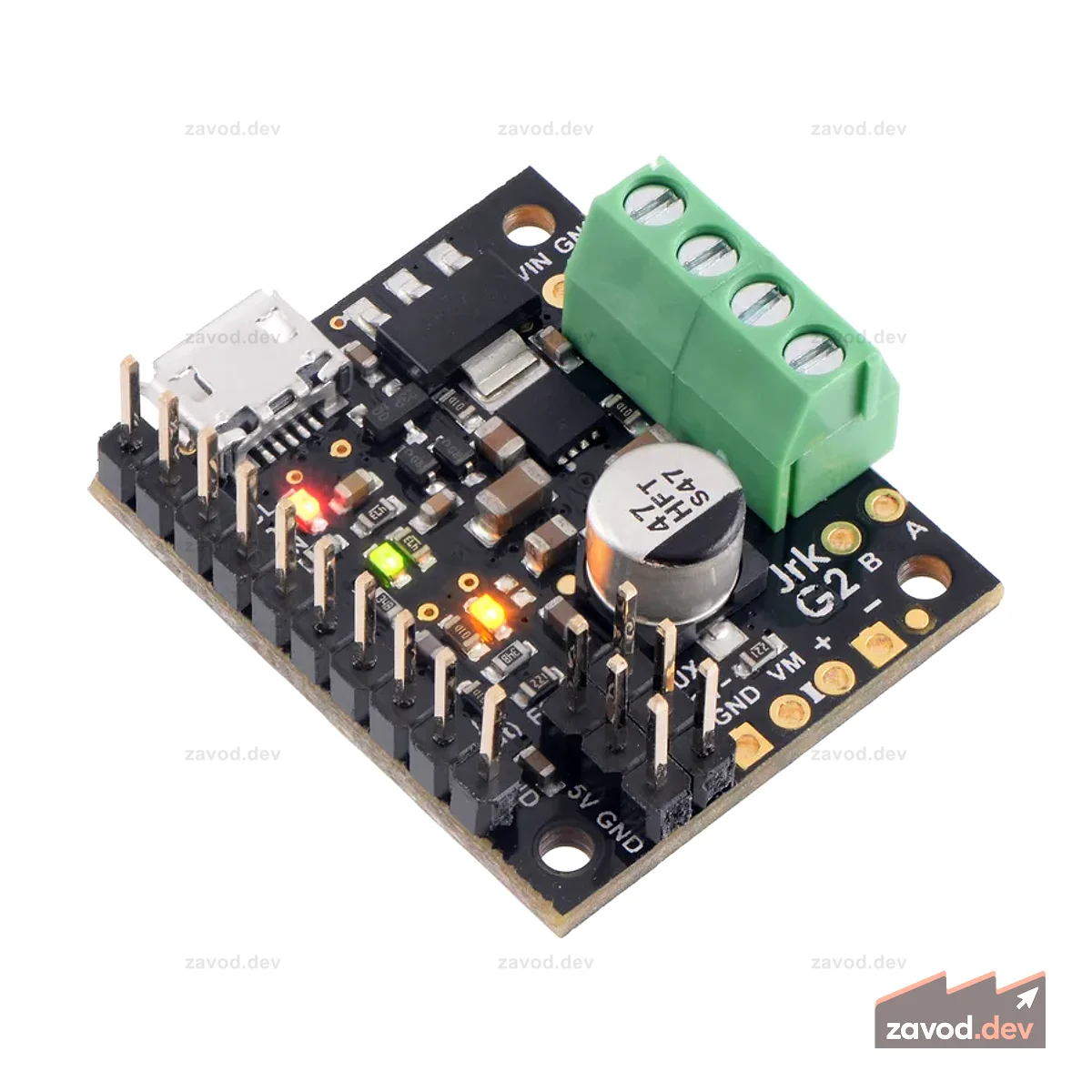 Jrk G2 21v3 USB-контроллер двигателя с обратной связью (припаянные разъемы)
