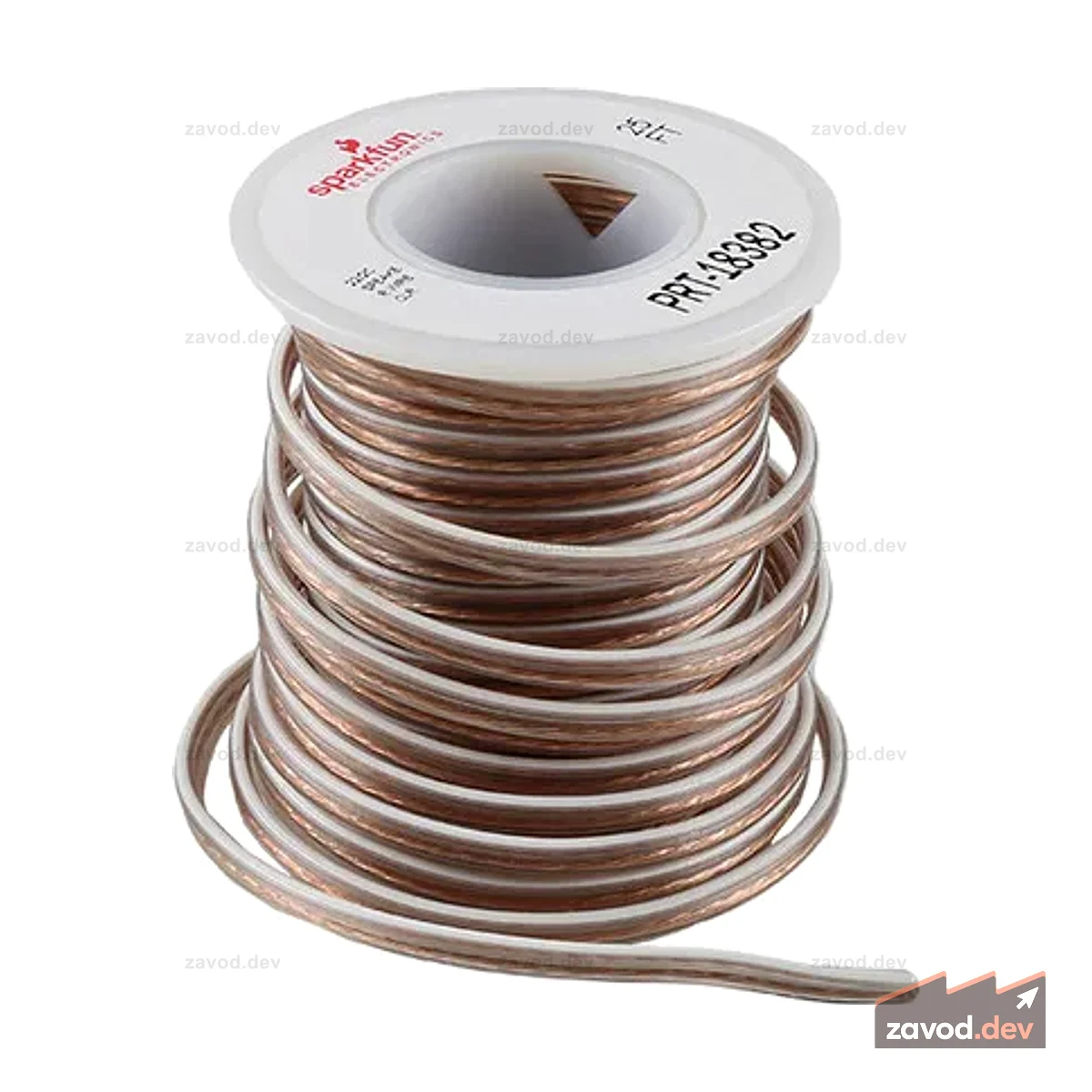 Соединительный провод, 2-жильный, прозрачный (22AWG-7x30, многожильный, 25 футов)