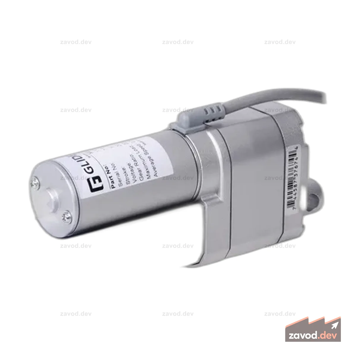 Glideforce MD122008-P Линейный привод средней мощности с обратной связью: 100 кгс, ход 8 дюймов (используемый 7,8 дюйма), 0,58 дюйма/с, 12 В