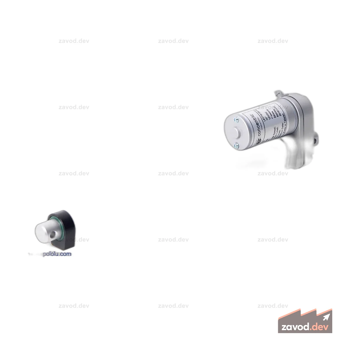 Glideforce LACT10-12V-05 Линейный привод для легких условий эксплуатации: 15 кгс, ход 10 дюймов (используемый 9,8 дюйма), 1,7 дюйма/с, 12 В