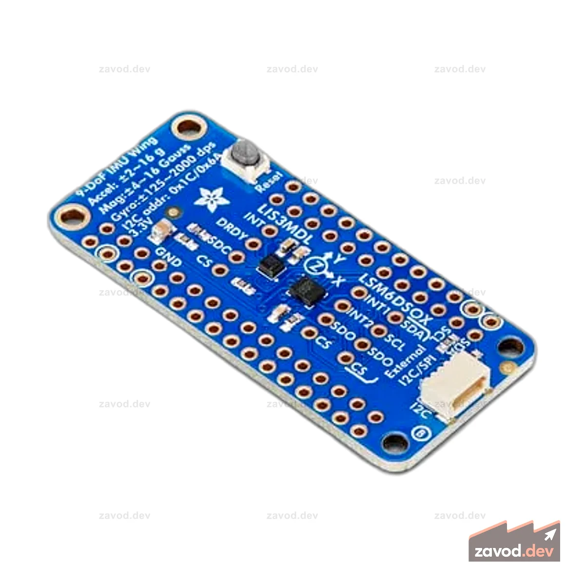Adafruit LSM6DSOX + LIS3MDL FeatherWing — прецизионный IMU с 9 степенями свободы