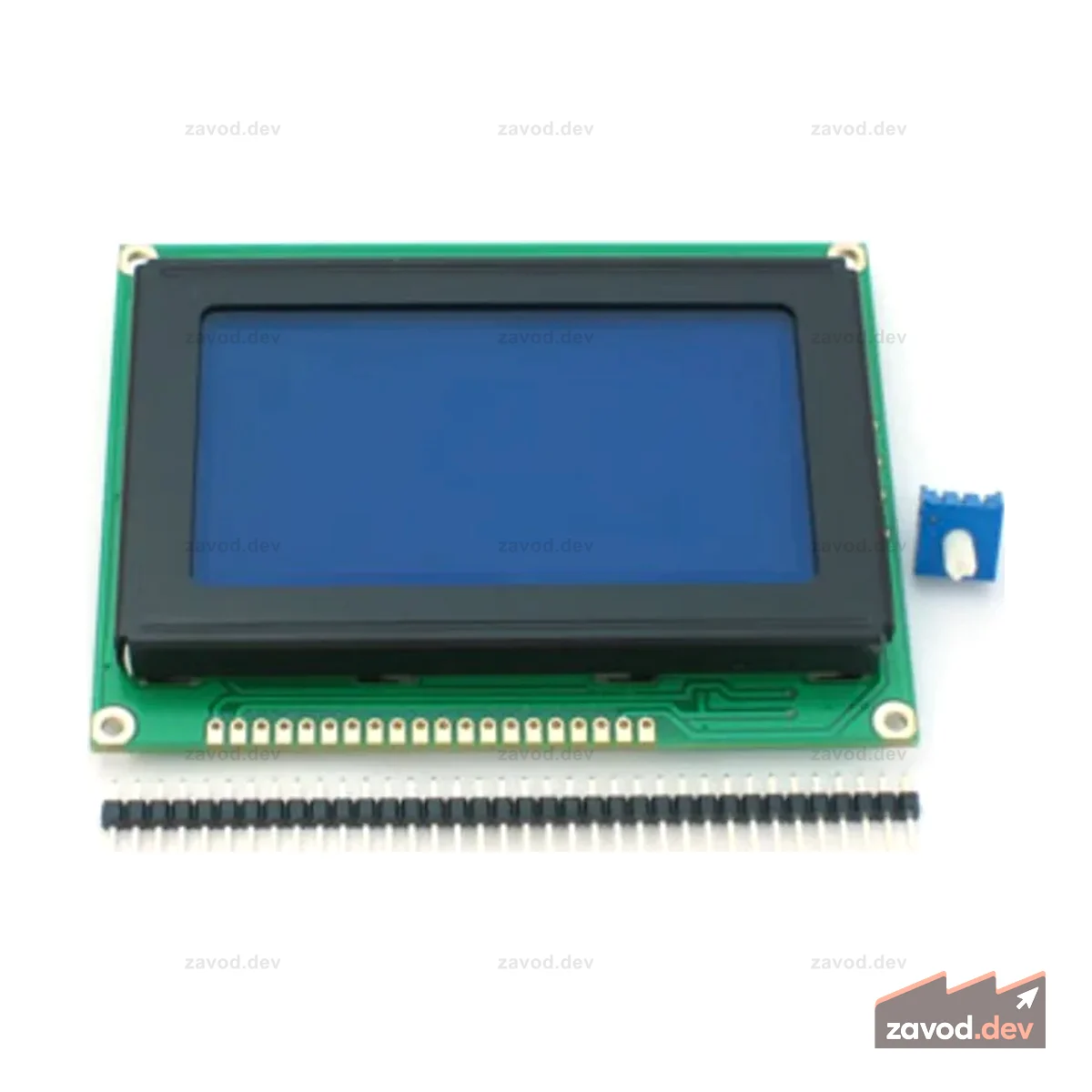 Графический KS0108 LCD 128x64 + экстры [белый на синем]