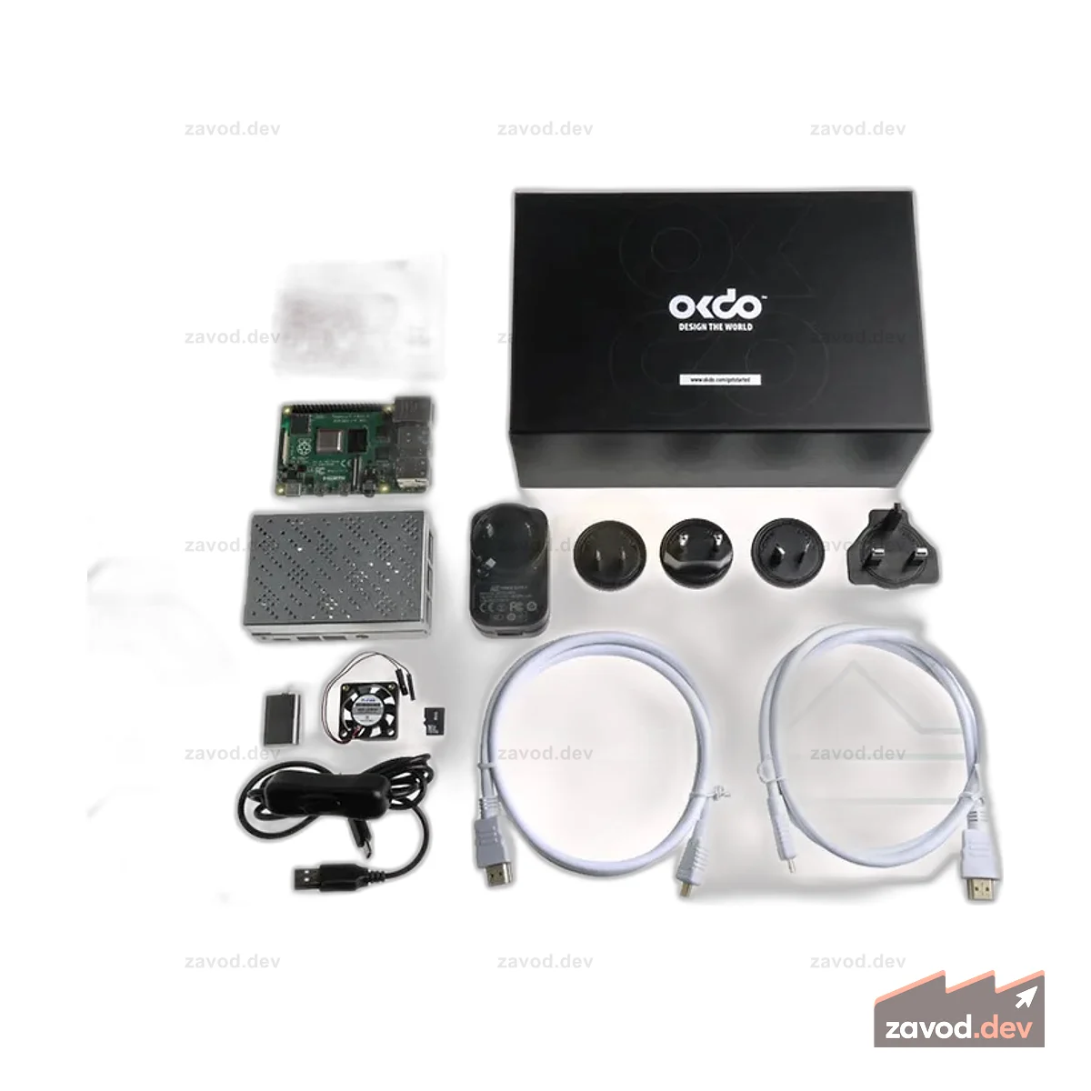 Raspberry Pi 4 Model B 8 ГБ ОЗУ Стартовый комплект OKdo Kit__ Официальный блок питания — 32 ГБ